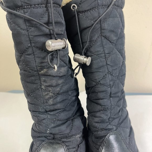 UGG Snowpeak Womens Winter Snow Boots US 7 Sherpa Lined Quilted Imsulated Black - Picture 8 of 10